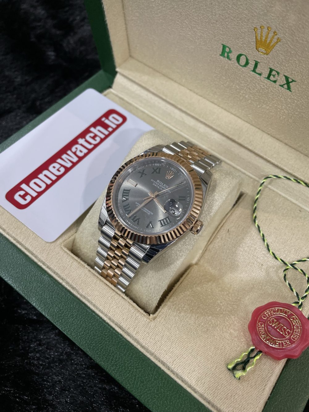 1:1 Superclone Rolex Datejust 41 Wimbledon Rose Gold Ref126334 Swiss 3235 Clone Movement - Image 9