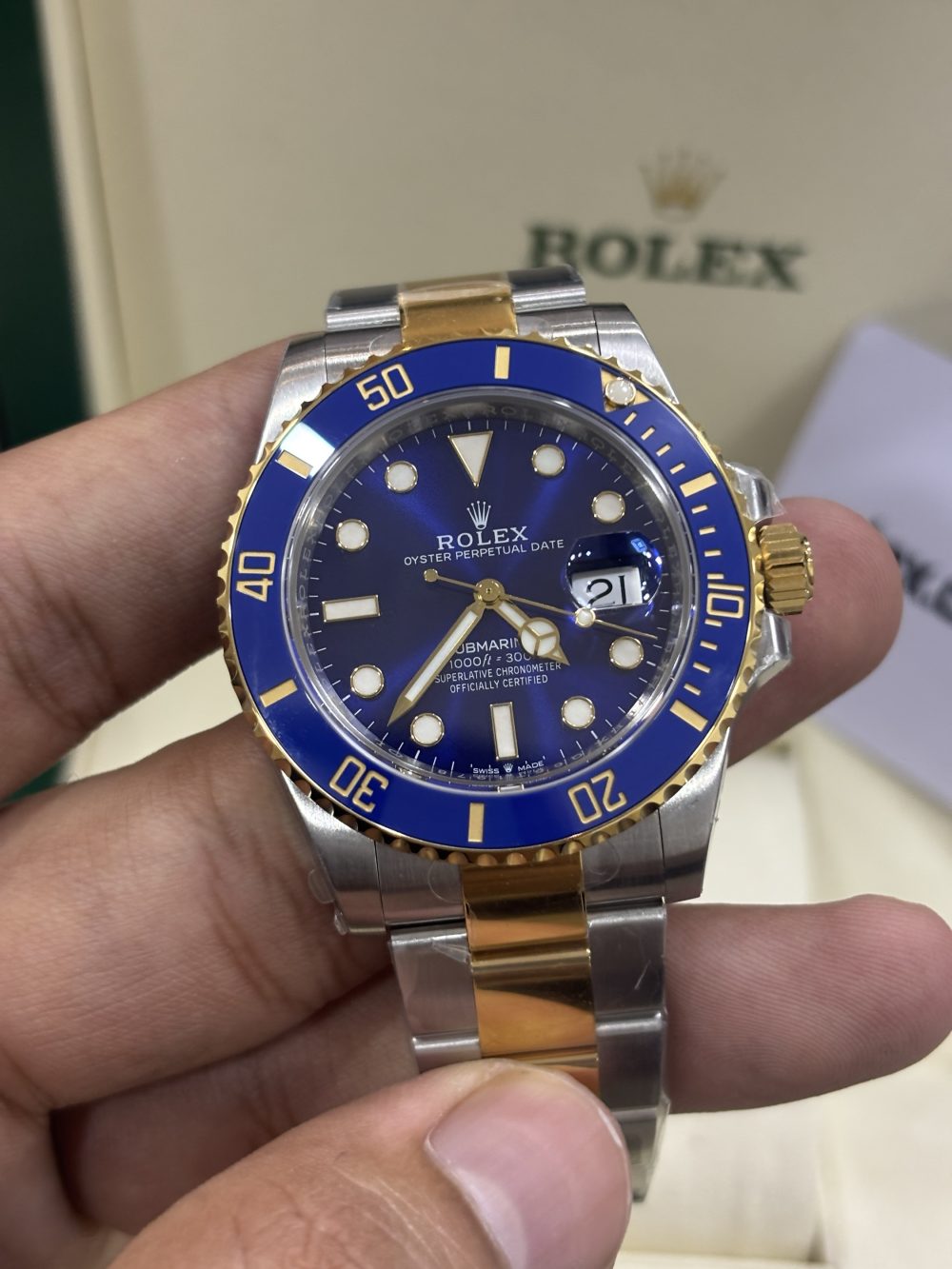 Rolex Oyster Submariner Super Clone Date Two Tone Royal Blue Dial