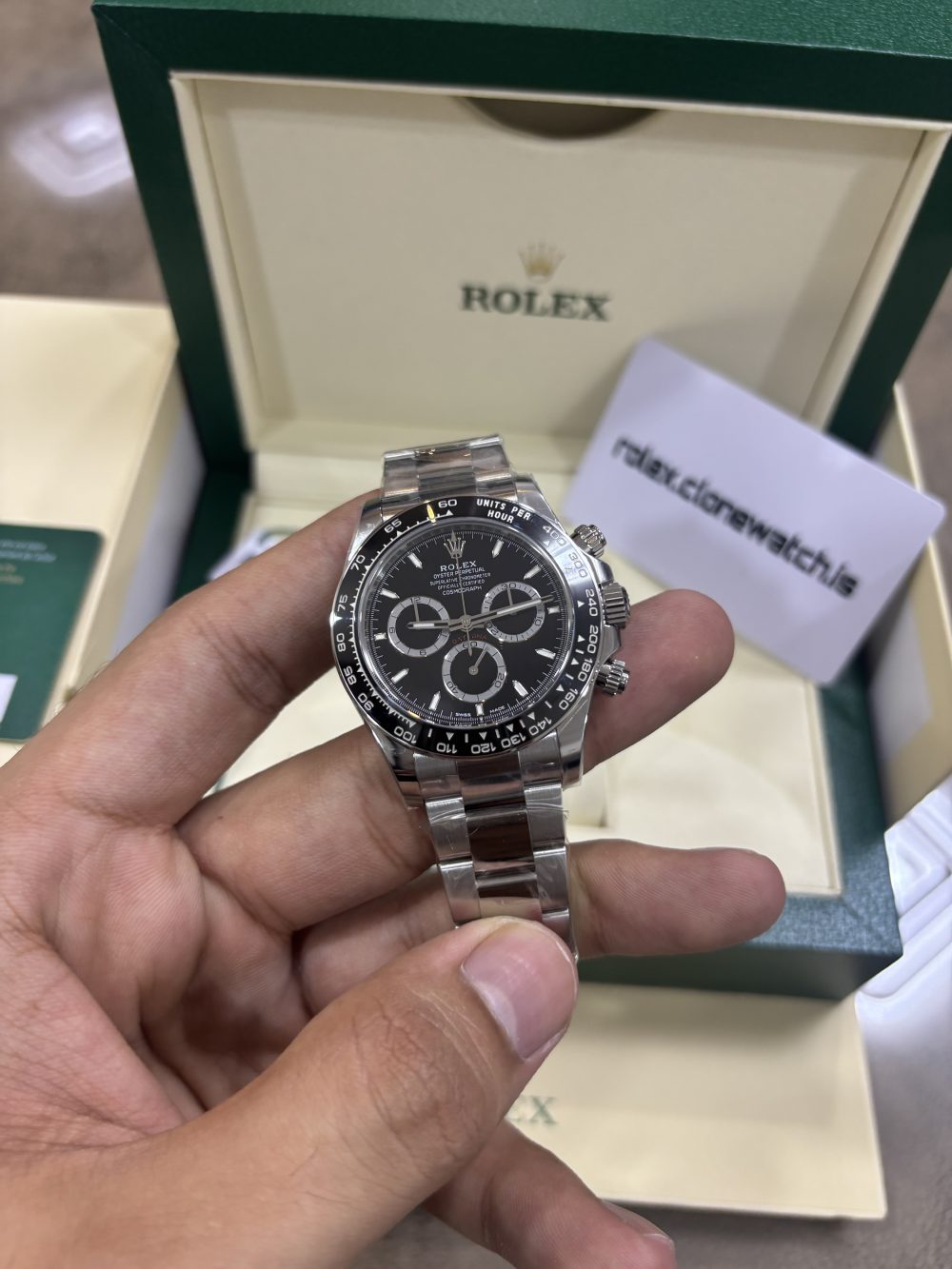 CF Rolex Daytona Super Clone 116500 Black Dial 4130 Movement - Image 3