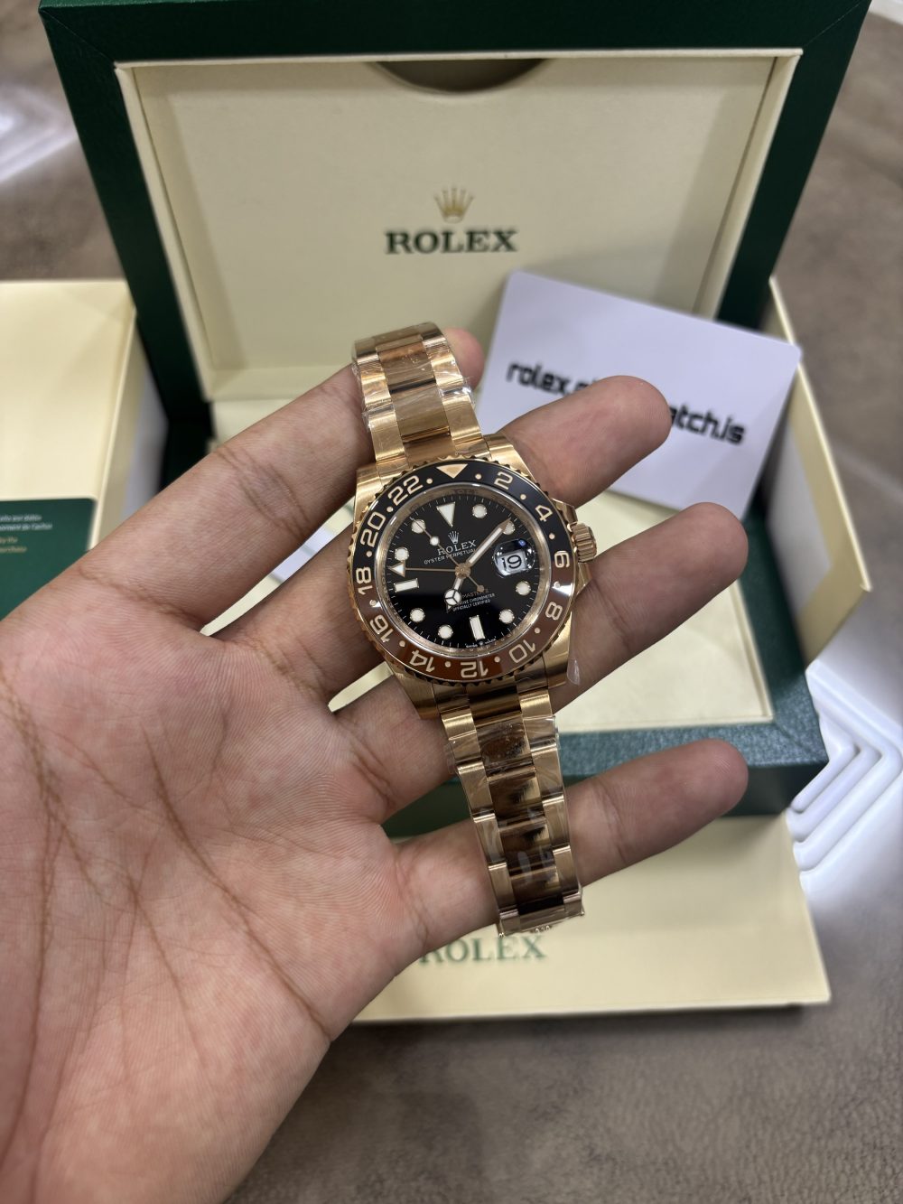Rolex GMT Master II Rootbeer Rose Gold 126715CHNR Super Clone - Image 3