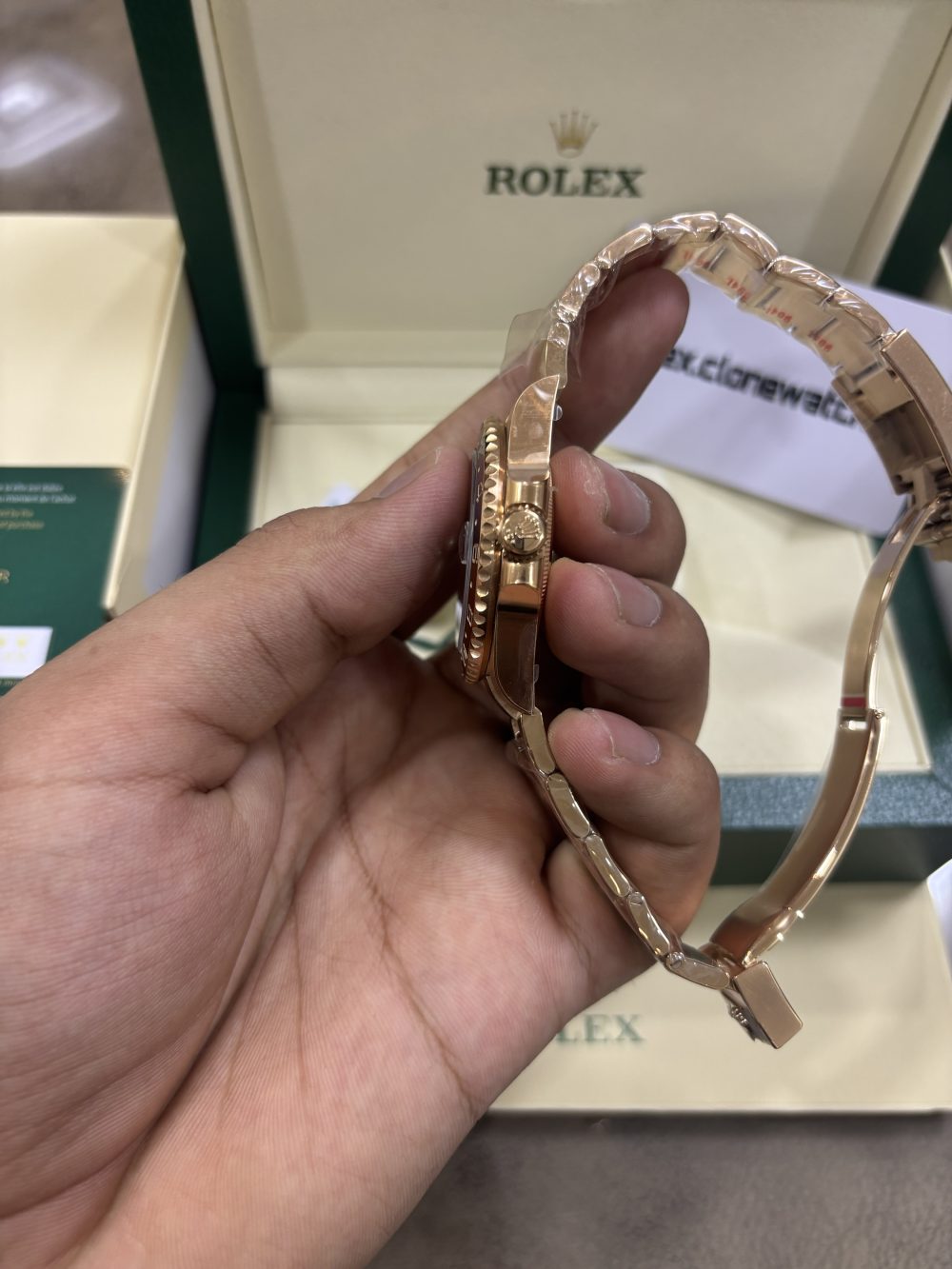 Rolex GMT Master II Rootbeer Rose Gold 126715CHNR Super Clone - Image 6