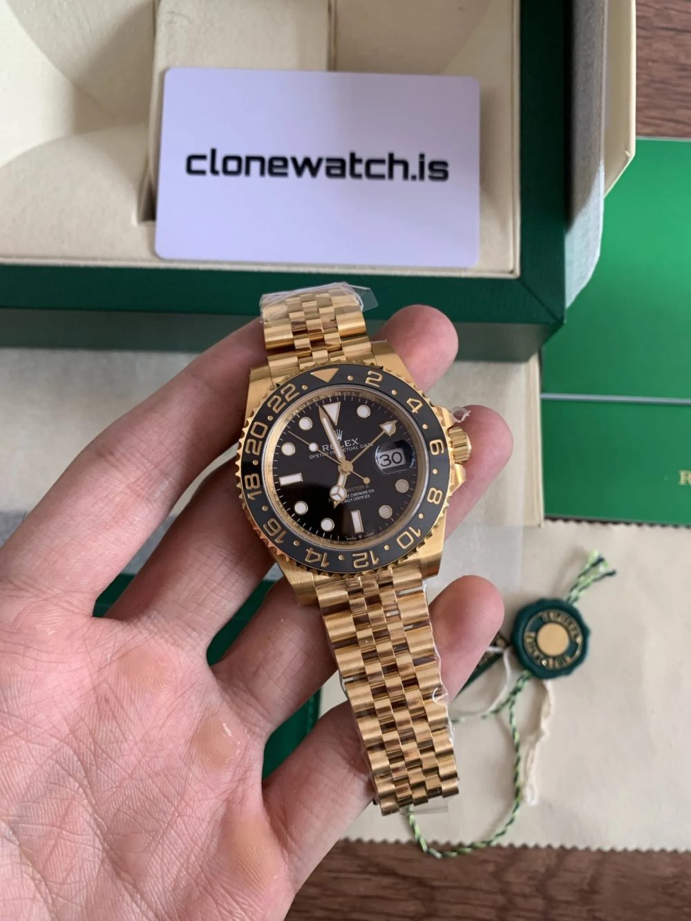 1:1 Rolex GMT Master II Superclone Yellow Gold Jubilee Bracelet Swiss 3285 - Image 2