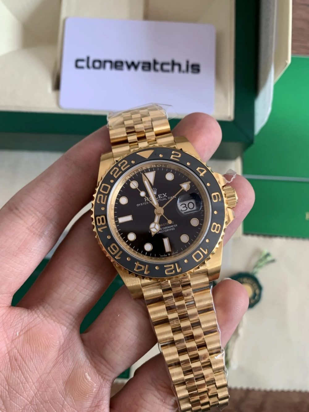 1:1 Rolex GMT Master II Superclone Yellow Gold Jubilee Bracelet Swiss 3285