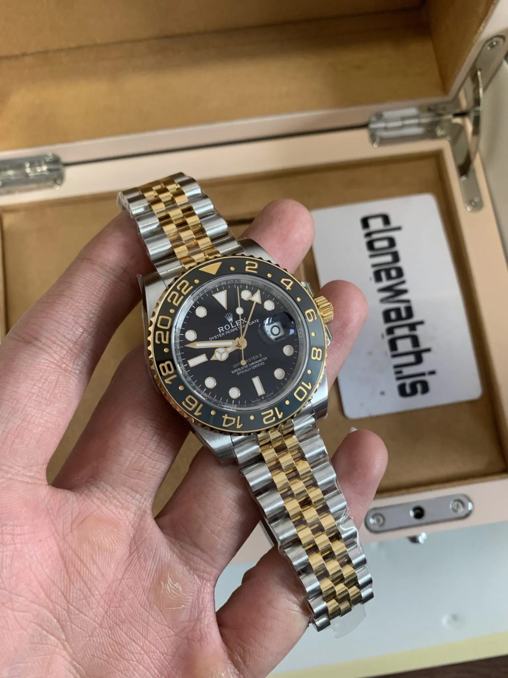 Rolex GMT Master II Replica 2023 Two Tone Jubilee With Black Dial