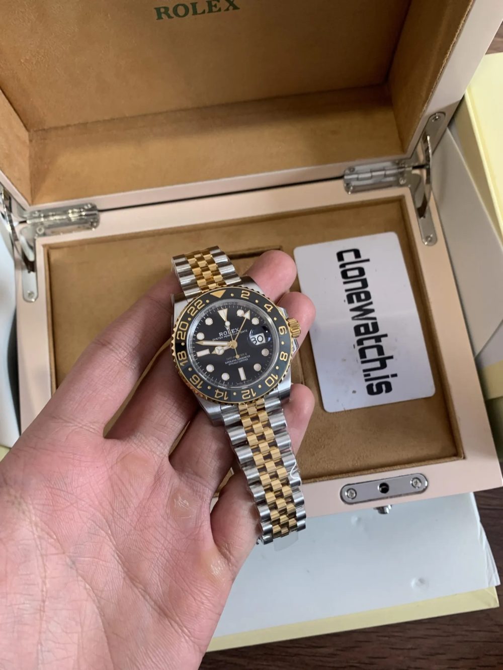 Rolex GMT Master II Replica 2023 Two Tone Jubilee With Black Dial - Image 2