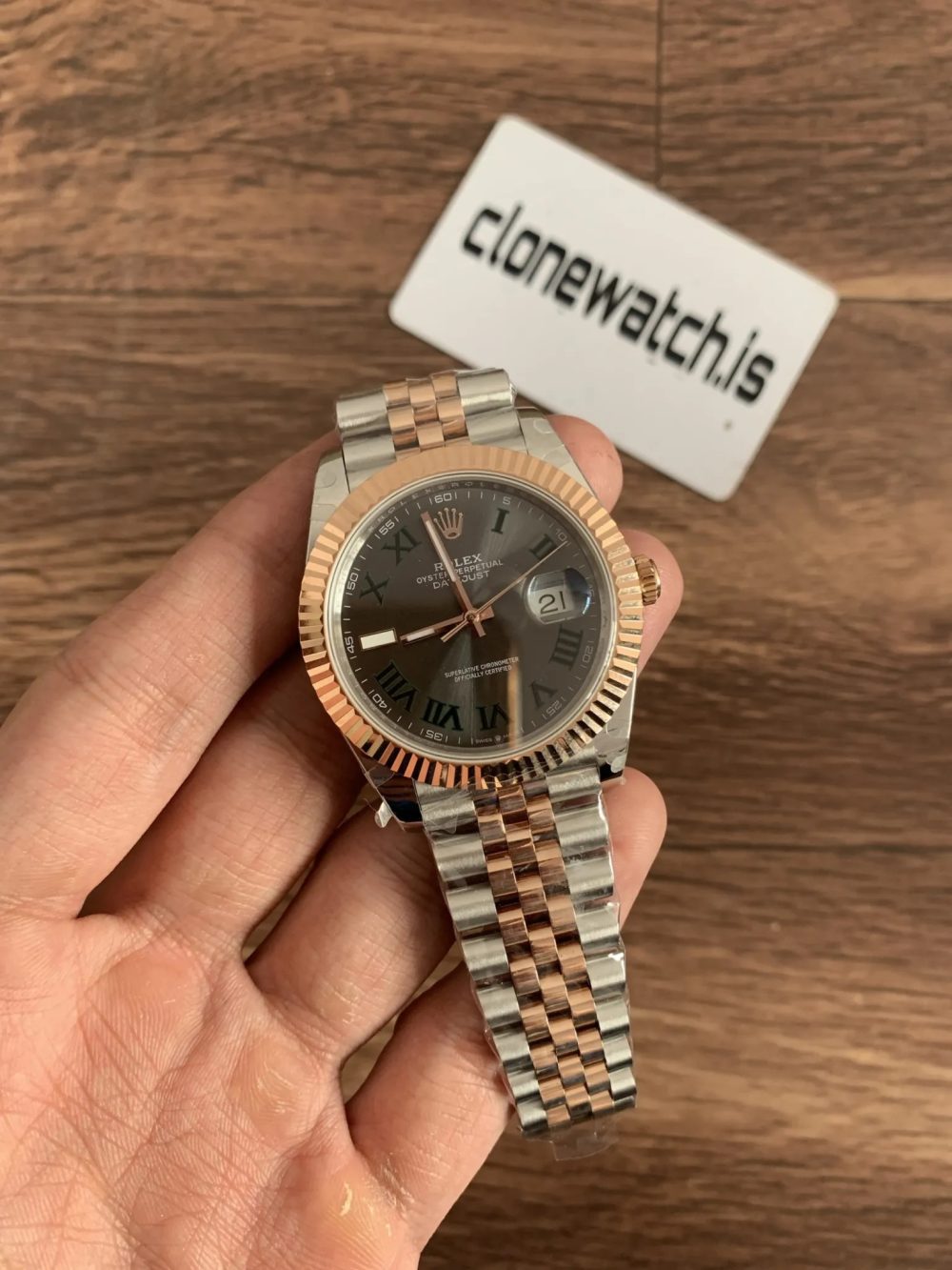 1:1 Superclone Rolex Datejust 41 Wimbledon Rose Gold Ref126334 Swiss 3235 Clone Movement