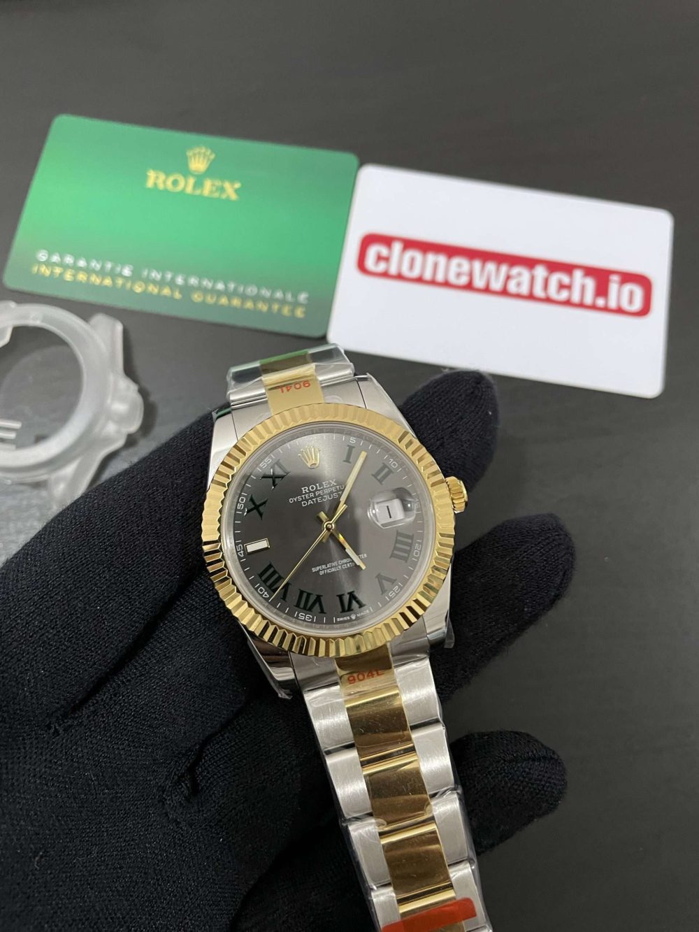 Top Grade 1:1 Knock Off Rolex Datejust 41mm Two Tone Wimbledon Oyster 126331