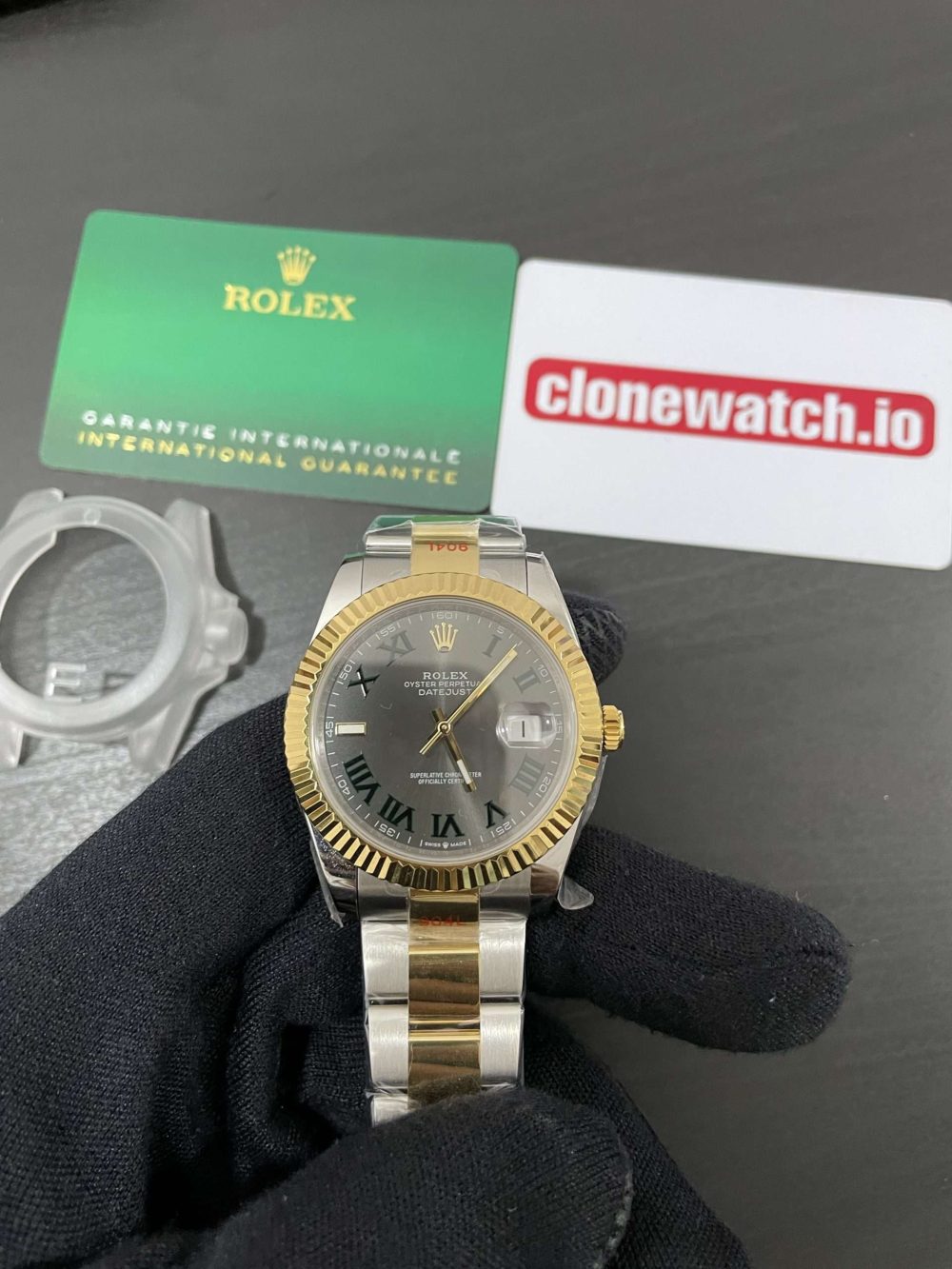 Top Grade 1:1 Knock Off Rolex Datejust 41mm Two Tone Wimbledon Oyster 126331 - Image 7