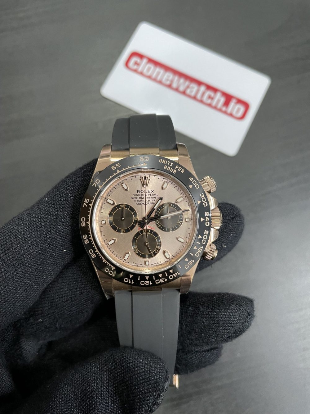 Rolex Daytona  Oysterflex Clone 4130 rosegold  Dial