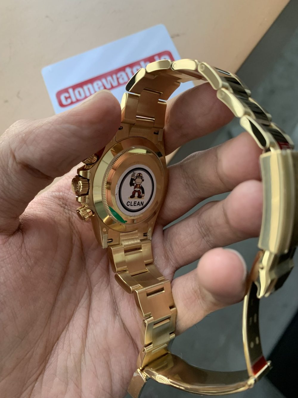 Best Fake Rolex Daytona Replica All Gold Champagne Dial Swiss Clone 4130 - Image 6