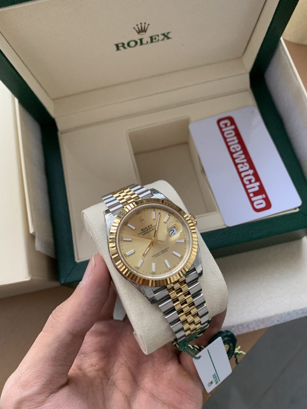 Superclone Rolex Datejust 41  Two Tone Champagne Dial 3235