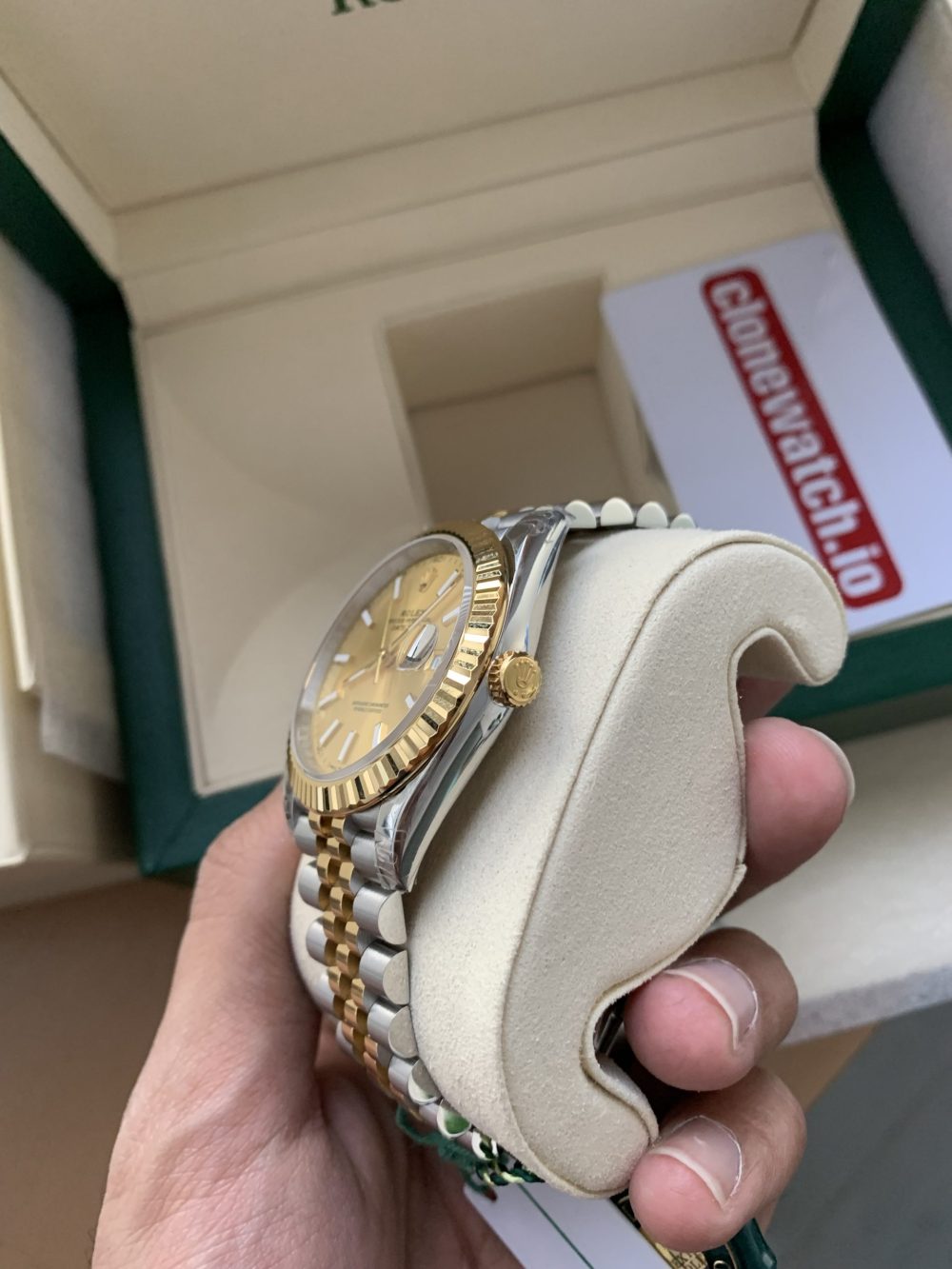 Superclone Rolex Datejust 41  Two Tone Champagne Dial 3235 - Image 4