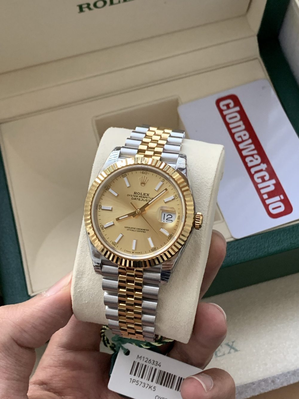 Superclone Rolex Datejust 41  Two Tone Champagne Dial 3235 - Image 3