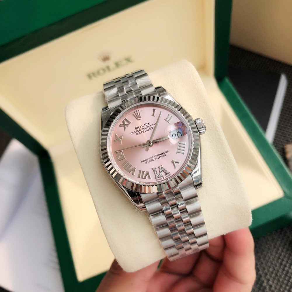 Rolex Datejust 31mm Ladies Pink Roman Dial Swiss Clone