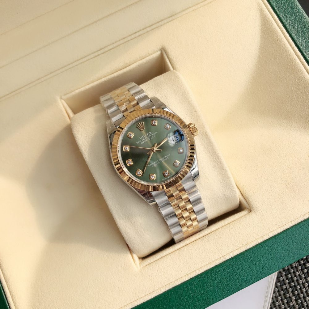 1:1 Clone Rolex Datejust 31mm Green Diamond Dial Two Tone - Image 3