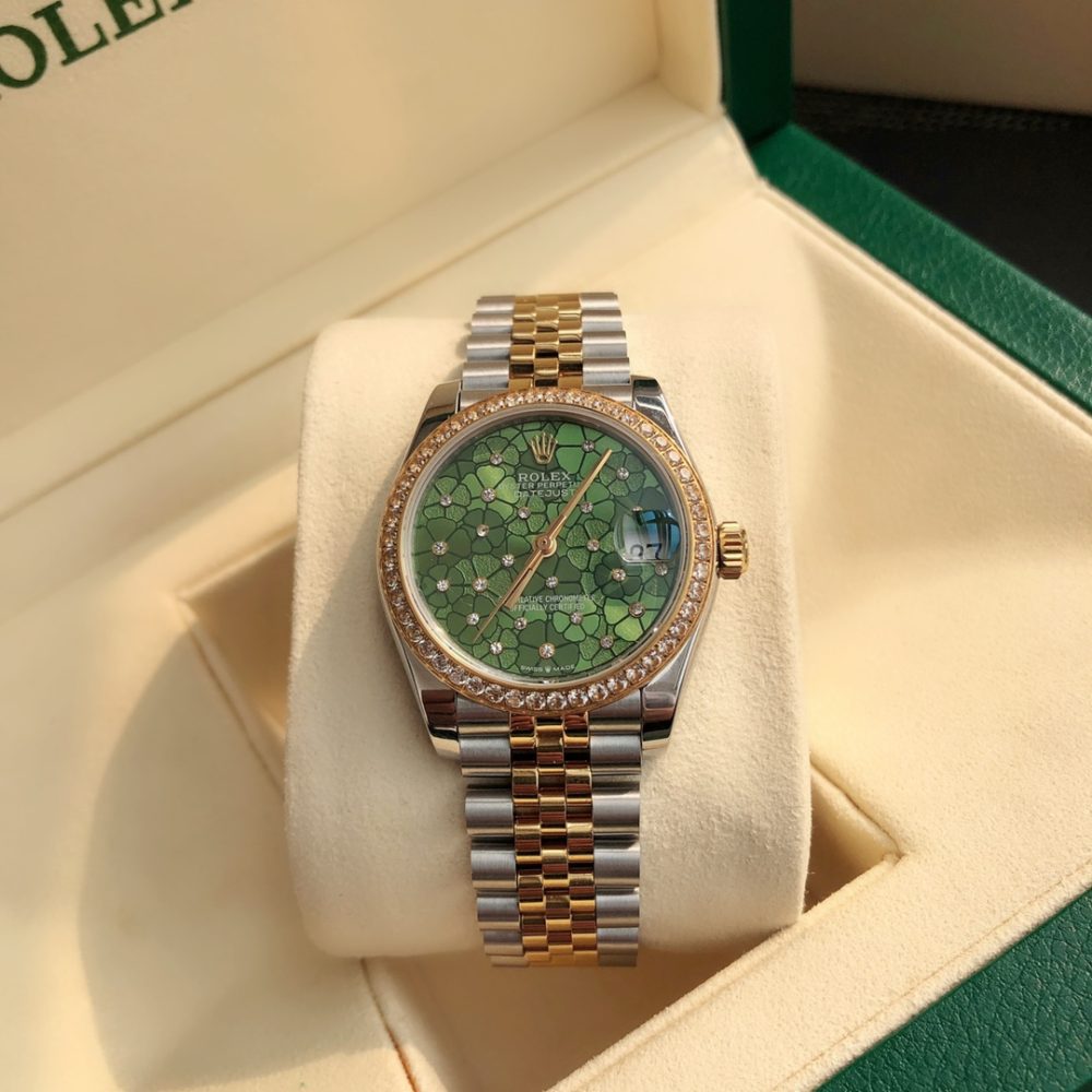Rolex Datejust Replica Ladies 31mm Floral Green Dial