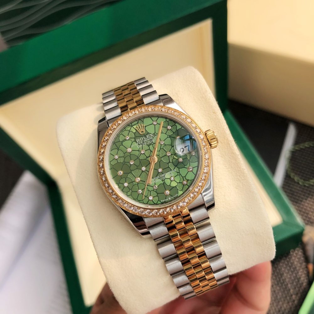 Rolex Datejust Replica Ladies 31mm Floral Green Dial - Image 2