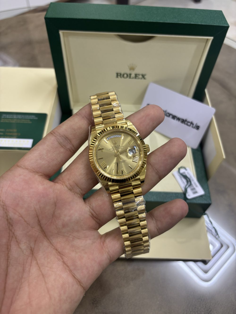 Superclone Rolex Day Date 40 228235 Yellow Gold Champange Dial - Image 3