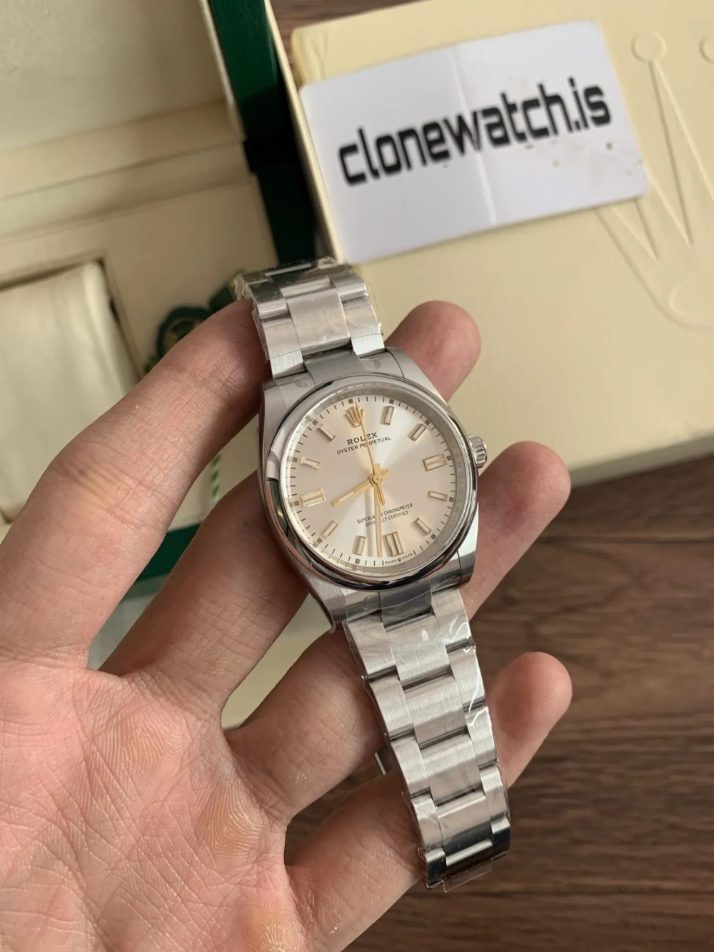 Rolex Super Clone Oyster Perpetual 36 Silver Dial - Image 2