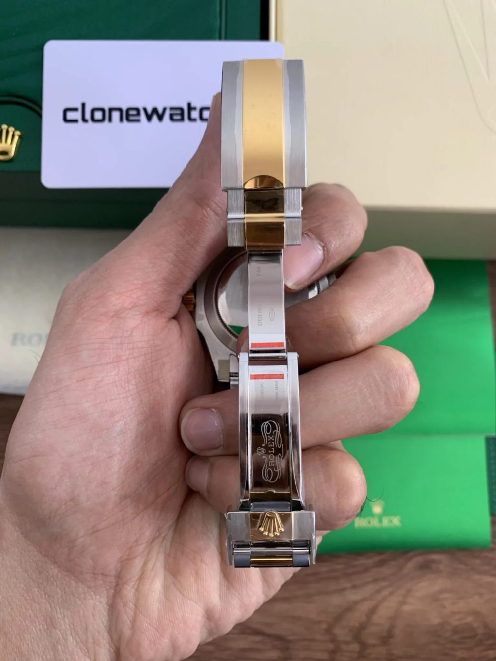 1:1 Best Replica Rolex Submariner Two Tone Black Dial - Image 8