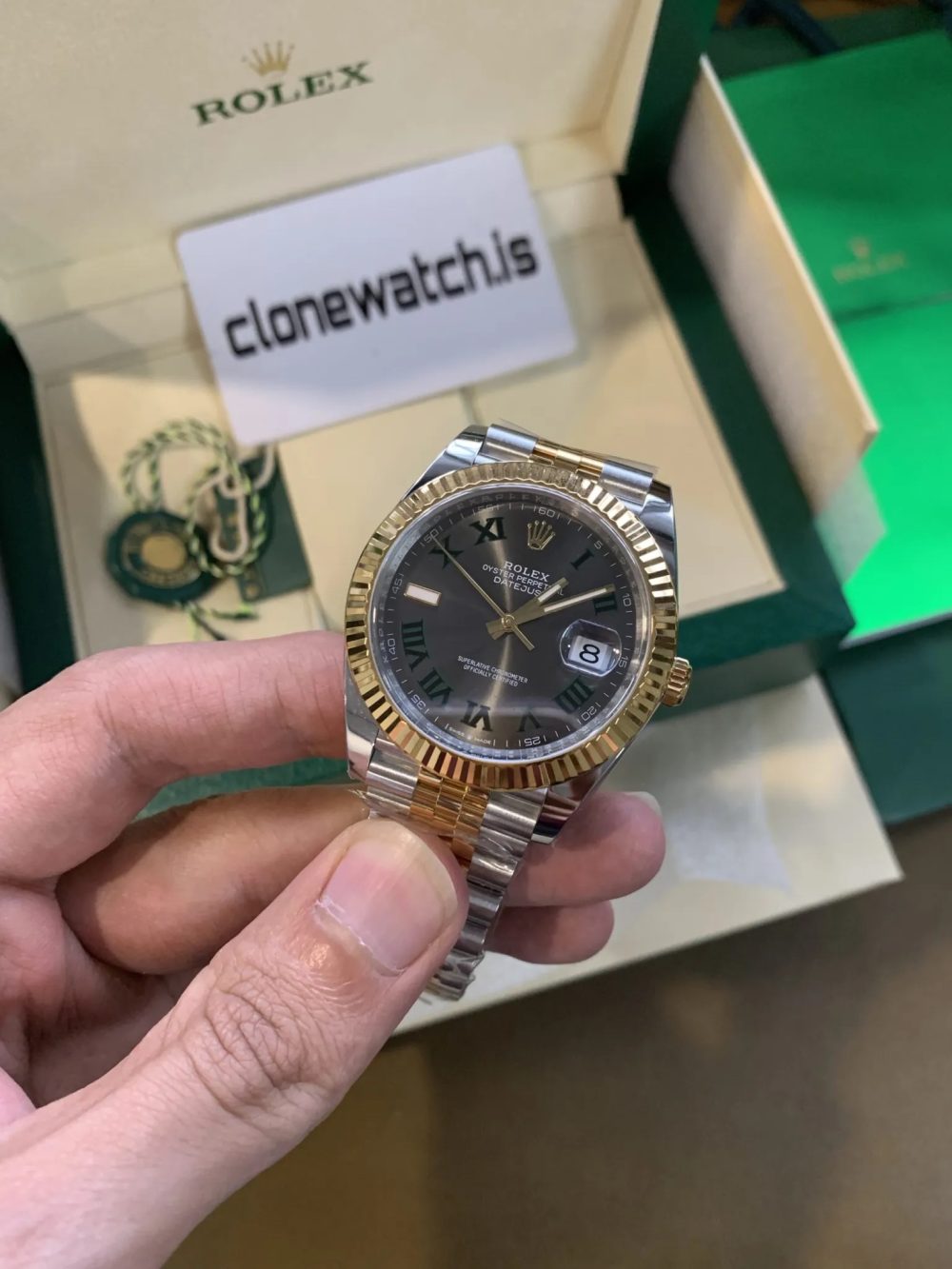 Best Replica Rolex Datejust 41 Wimbledon  Gold Ref126334 Swiss 3235  Movement